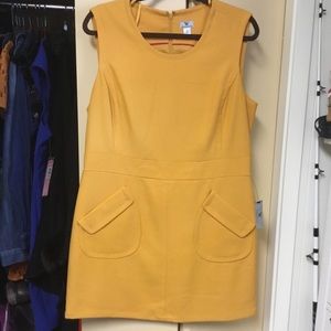 Worthington Golden-Glow color 70s style dress.